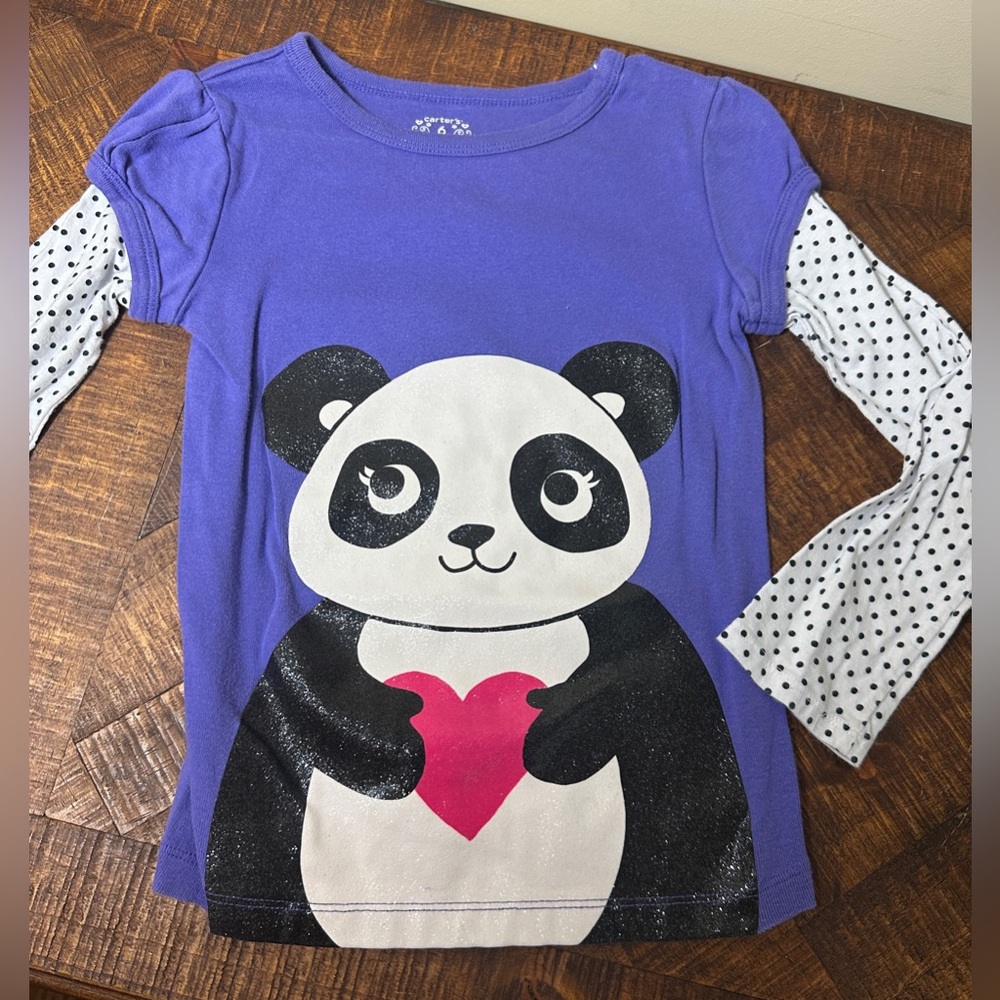 Carter’s‎ Girls 6 Sparkle Panda Long Sleeve Shirt